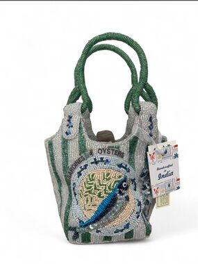 Made in India Sardines & Oysters Coastal Beaded Shoulder Bag
